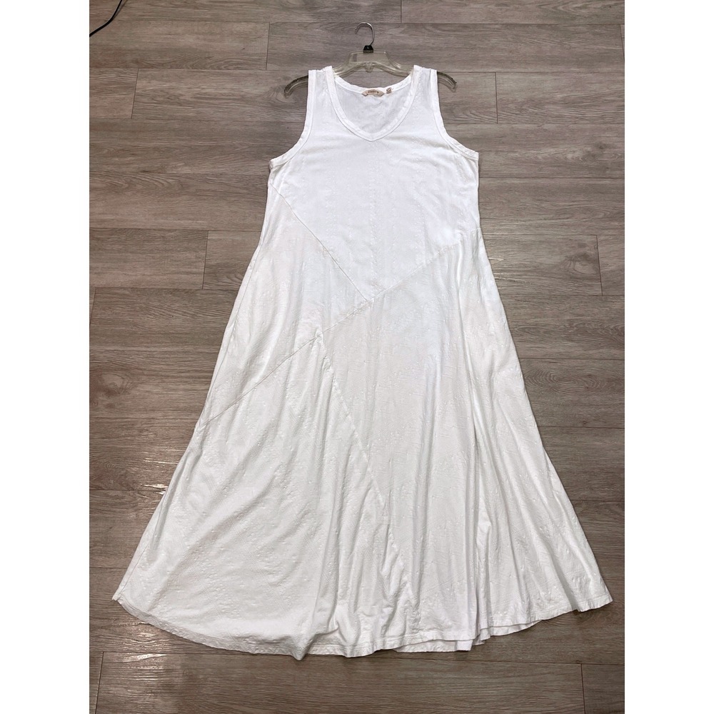 Soft Surroundings Womens Bailey Midi Dress Coastal Boho White 1X Sleeveless